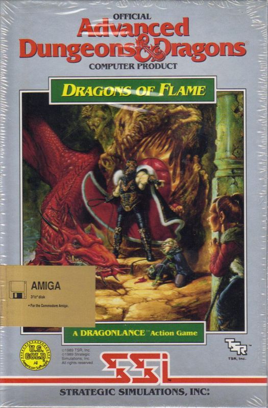 Dragons of Flame box art for Commodore 64